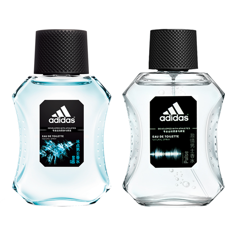 阿迪达斯点妆专卖店Adidas/阿迪达斯香水男50ml冰点激情征服古龙水持久淡香清新正品0