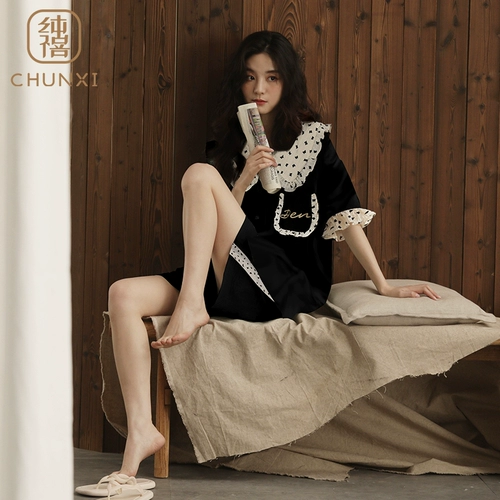 Летняя хлопковая тонкая пижама, короткий рукав, коллекция 2023, изысканный стиль