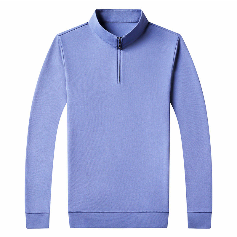 中青年长袖男士立领纯色棉薄款卫衣 天和狼T恤