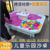 Childrens Puzzle Artisanal Paradise Space Play Sand Table Sand Tray Table Building Blocks Toy Table Mall With Playground Equipment