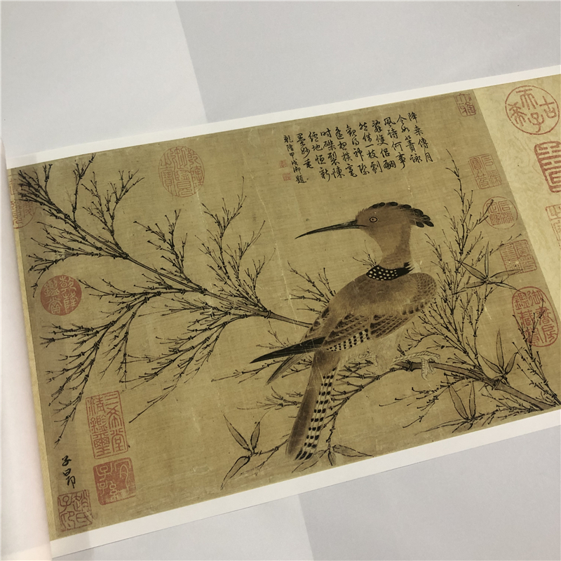 元赵孟頫 幽篂戴胜图 古代名家花鸟画真迹微喷复制临摹学习装饰画 - 图2