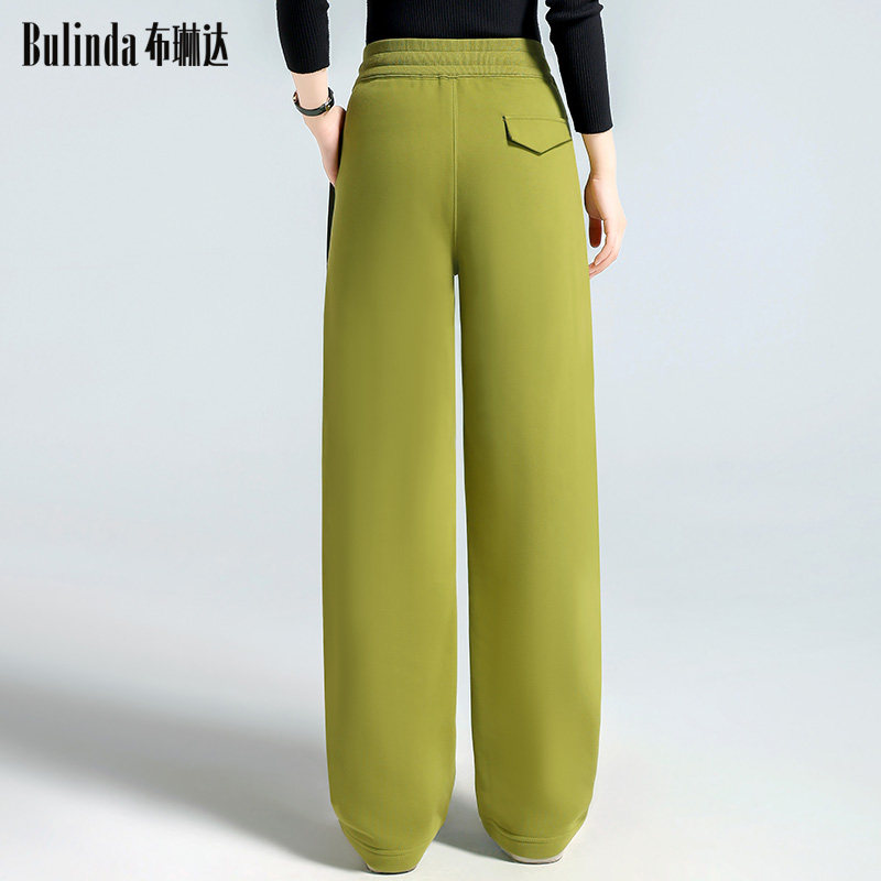 布琳达秋冬长绒棉抓绒保暖窄版阔腿裤女休闲运动卫裤宽松弯刀裤子,淘宝优惠券,粉丝福利购,淘宝优惠卷