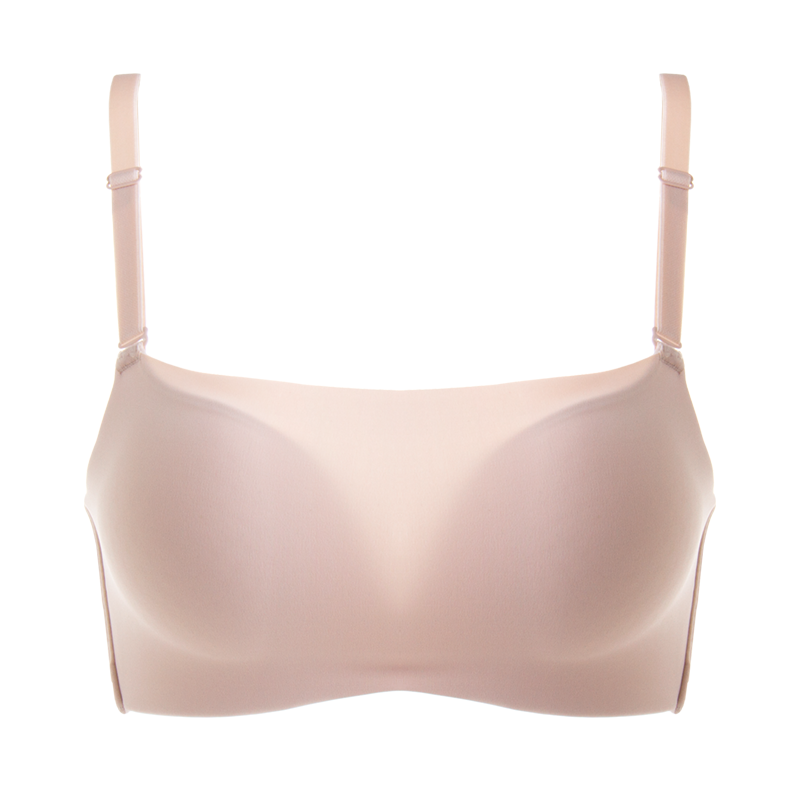 无钢圈聚拢裹胸式防走光白色女抹胸 黛维莎文胸