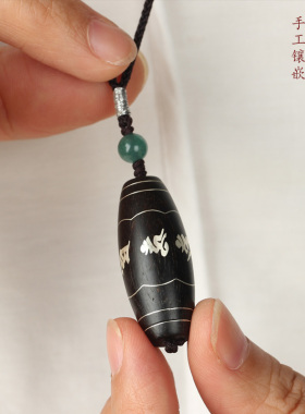 沉香木雕达拉干天珠吊坠