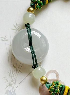 和田玉平安扣手链女款编织玉石手绳男女情侣学生送闺蜜生日礼物