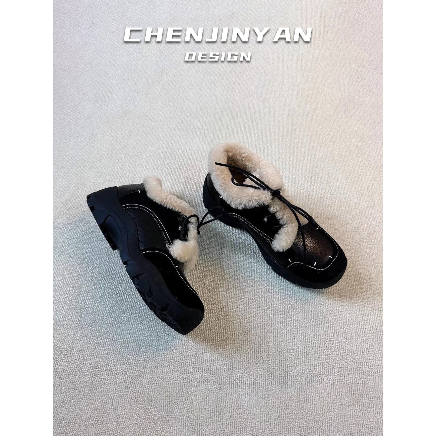 牛皮版！冬季加绒厚底单鞋女保暖羊羔毛毛鞋百搭真皮英伦风乐福鞋,淘宝优惠券,粉丝福利购,淘宝优惠卷