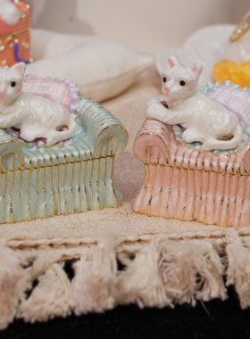 珐琅猫咪系列首饰盒手工艺品
