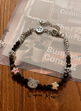 重工925纯银手工磨砂手链银圈