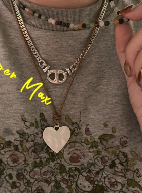 Supermax韩版小众设计款s925纯银复古重工短款链条猪鼻叠戴项链