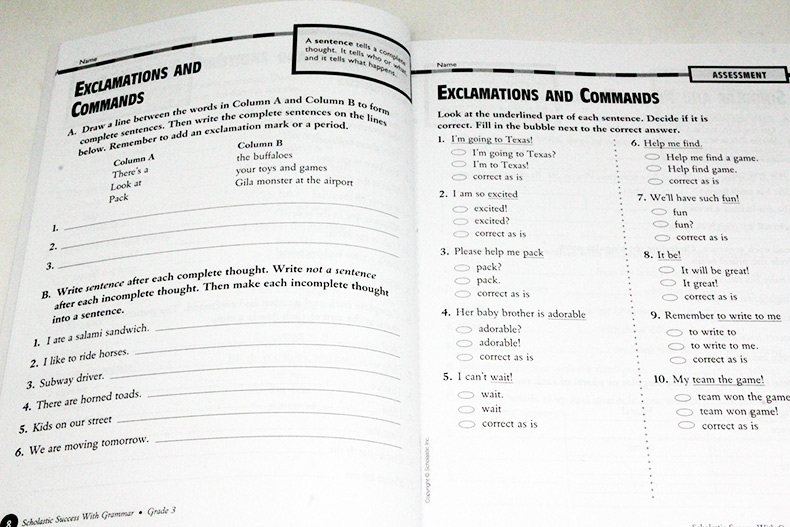 英文原版学乐成功系列scholastic Success With Grammar 5册语法练习小学生高年级家庭练习册英语提高儿童学习英语教材