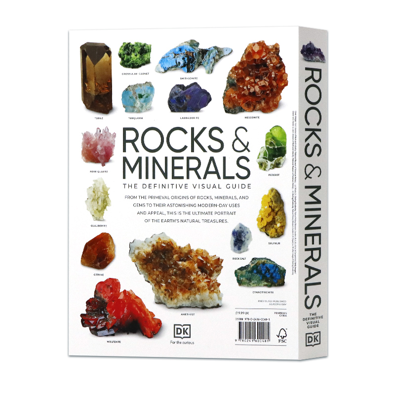 DK岩石和矿物图解百科英文原版 Rocks and Minerals 宝石矿物视觉指南图鉴自然矿物揭秘宝石鉴赏图集地球地下宝藏探索世界自然史 - 图0