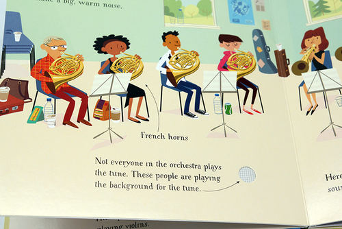 Usborne管弦乐队音乐发声书 First book about the Orchestra 英文原版绘本 低幼儿童早教英语读物 乐器认知艺术启蒙读本精装 - 图2
