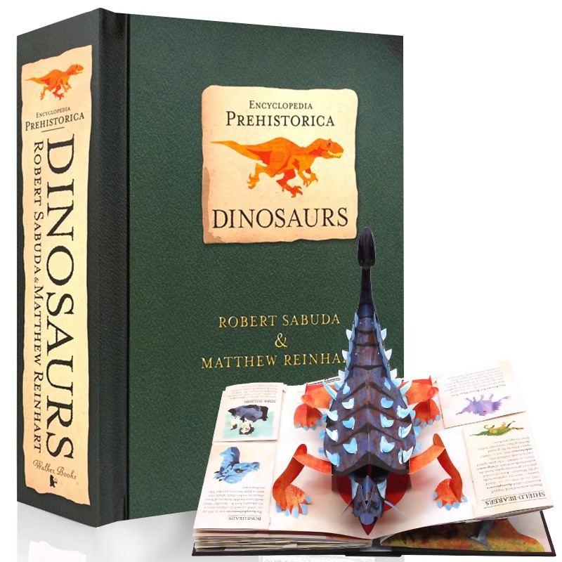 预售史前恐龙立体书英文原版 Encyclopedia Prehistorica Dinosaurs The Definitive Pop-Up 儿童百科3D手工折叠书 Robert Sabuda - 图3