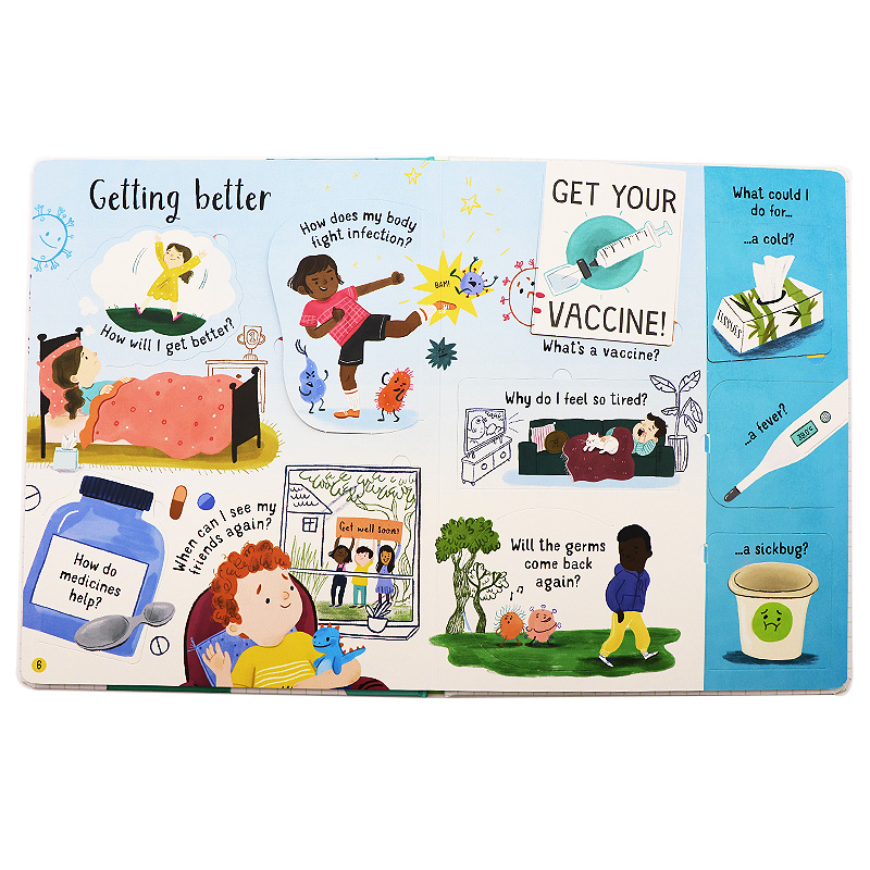 Usborne出品 问与答翻翻书系列 细菌 英文原版 Lift-the-flap Questions and Answers about Germs 趣味纸板翻翻书 尤斯伯恩