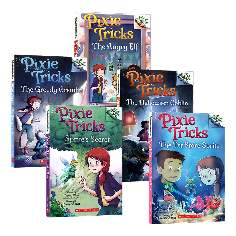 学乐大树系列 精灵游戏5册合售 英文原版 Pixie Tricks1-5 儿童桥梁章节书 小学生英语课外阅读读物 奇幻冒险故事 - 图3