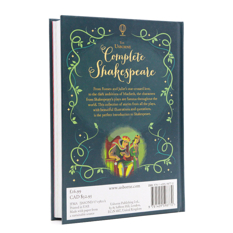 现货 Usborne系列进口英文原版绘本 Complete Shakespeare莎士比亚全集儿童版英语读物精装全彩插图版铜版纸 Maria Surducan-图0