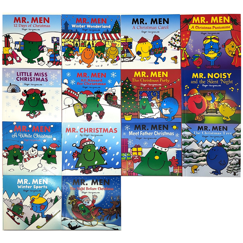 奇先生妙小姐圣诞节14册礼盒装英文原版绘本 Mr Men Little Miss Christmas and Adventure Collections少儿英语启蒙图画故事书-图1