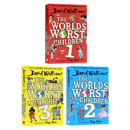 世界上最糟糕的孩子123 英文原版 The World's Worst Children 大卫威廉姆斯少年幽默小说 David Walliams 插画师托尼・罗斯 - 图1