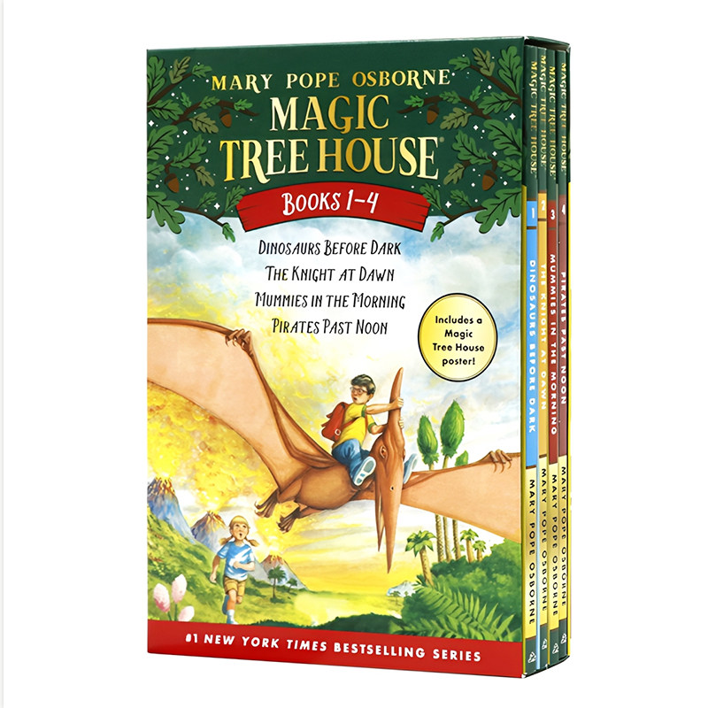 神奇树屋英语小说 Magic Tree House 1-4/5-8 盒装英文原版 玛丽波奥斯本儿童探险文学桥梁章节书 老鼠记者神奇校车大侦探内特
