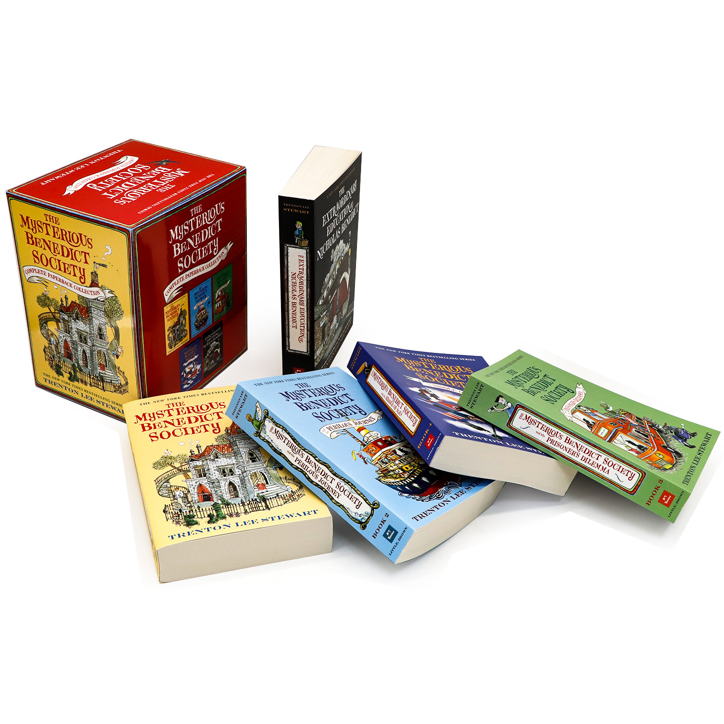 天才神秘会社5册盒装 英文原版 The Mysterious Benedict Society Paperback Boxed Set 儿童冒险推理侦探小说 青少年小说平装版