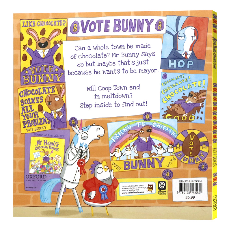 兔子市长的巧克力小镇英文原版 Mayor Bunny's Chocolate Town  经典幽默牛津绘本儿童故事图画书全彩冒险趣味读物Elys Dolan - 图0