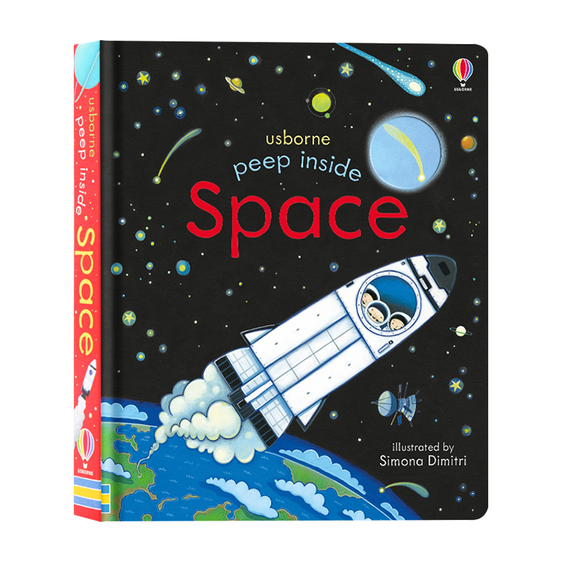 偷偷看里面系列 太空 英文原版绘本  Peep Inside Space Usborne出品 洞洞书 纸板科普翻翻机关书 早教启蒙认知图画书 进口正版 - 图3