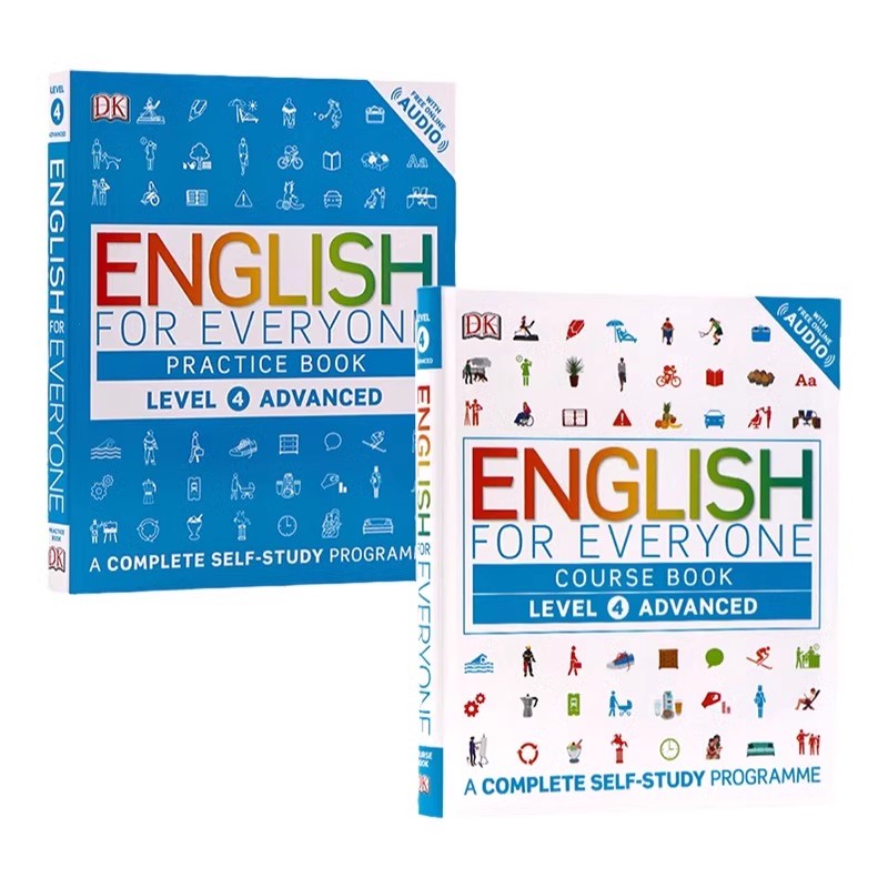 Level4课本+练习2册DK新视觉人人学英语高级教材带音频英文原版 English for Everyone course book practice Advanced 雅思托福书 - 图3