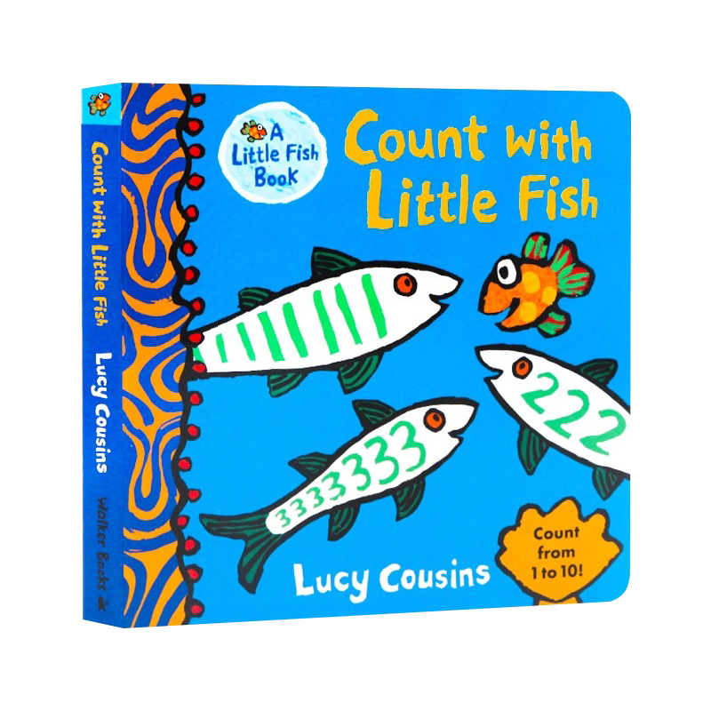 和小小鱼一起学数字1-10英文原版绘本 Count With Little Fish英语启蒙翻翻纸板书数字启蒙小鼠波波同作者Lucy cousins-图3