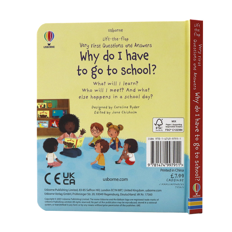 Usborne问与答系列立体翻翻书为什么要上学 Why do I have to go to school? 英文原版绘本幼儿童科普百科英语读物纸板书 - 图0