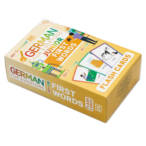 DK出版 人人学德语100个基础单词闪卡 英文原版 German for Everyone Junior First Words Flash Cards 基础词汇配图记忆 亲子互动 - 图0