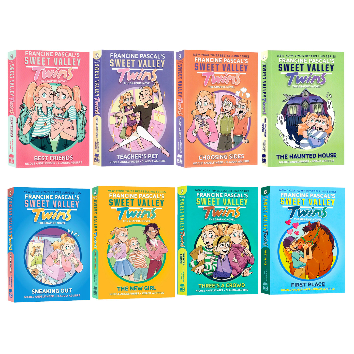 甜蜜谷双胞胎系列12345678册 英文原版Sweet Valley Twins儿童小学生幽默全彩漫画课外阅读故事书Claudia Aguirre英语读物学校推荐
