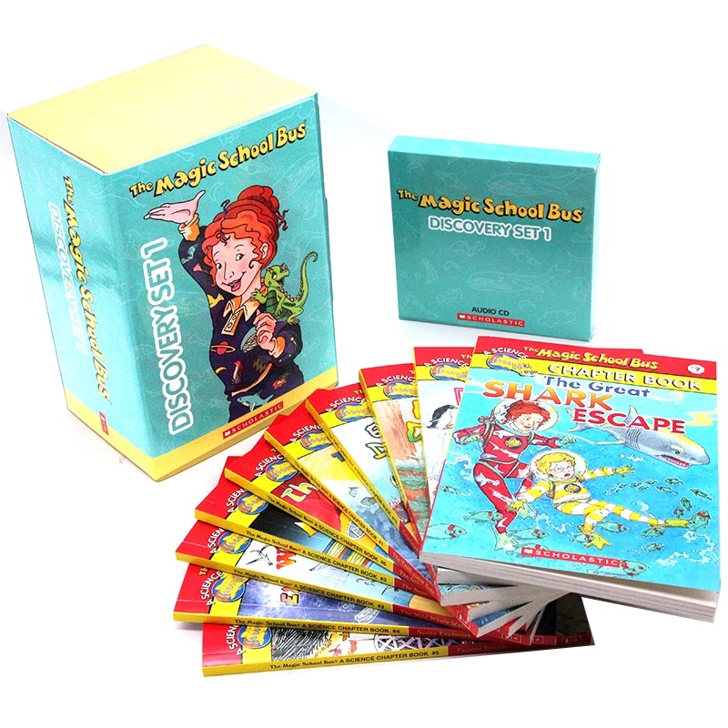 神奇校车1-10册英文原版 Magic School Bus chapter book Discovery set 1一辑10册10CD神奇校车英文版科普百科进口儿童书7-10 - 图1