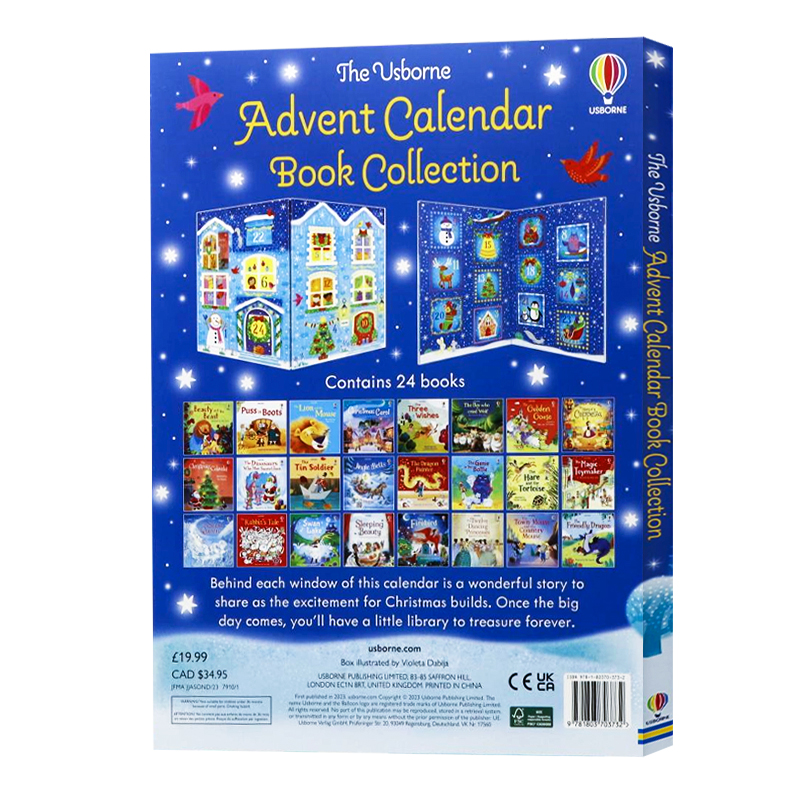 圣诞倒数日历24册 2024年新版圣诞节日礼品书英文原版 The Usborne Advent Calendar Book Collection儿童启蒙经典童话绘本超大开 - 图0