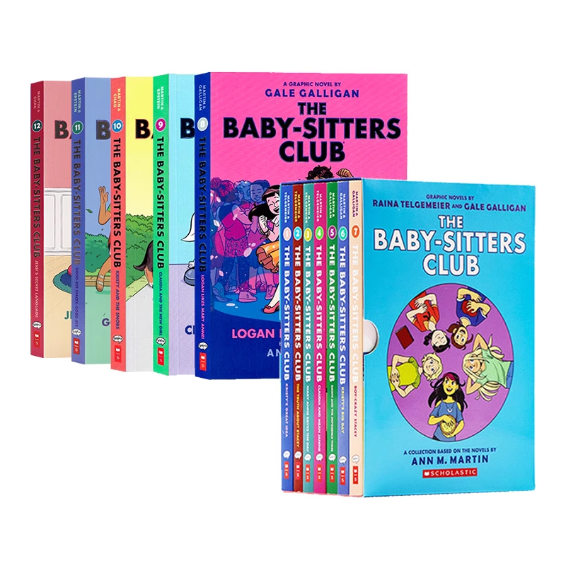 保姆俱乐部全彩漫画12册112345678910英文原版 The Baby Sitters Club Graphic Novel儿童初级搞笑章节桥梁小说学乐Ann M Martin-图3