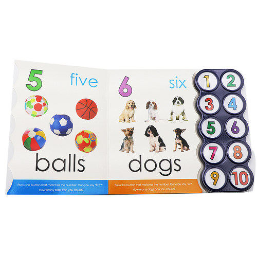 1-10数字 发声书 英文原版绘本 Simple First Words Let'S Say Our Numbers 0-3岁发声书亲子互动 认知数字单词汇撕不烂纸板书 - 图1