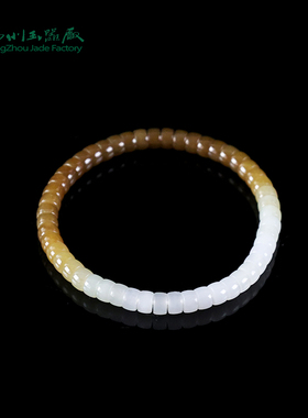 玉缘和田玉新疆且末糖白玉渐变手串链玉质细腻精致6mm女士佩戴
