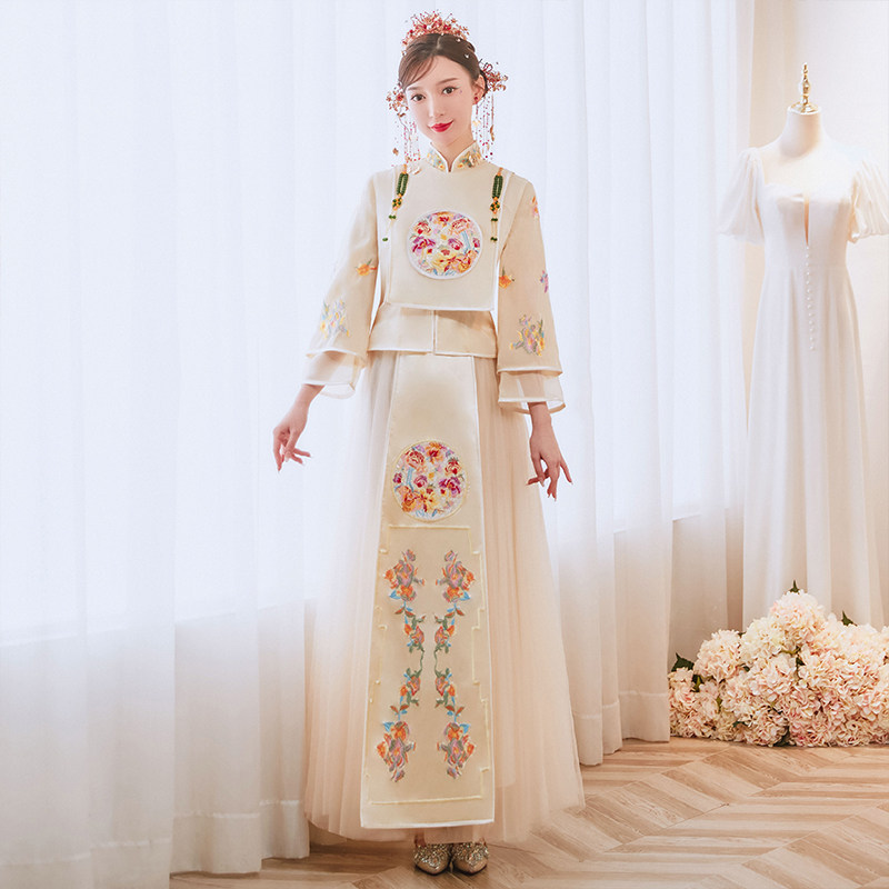 秀禾服新娘2021年新款夏季结婚婚纱 唐黛芬旗袍