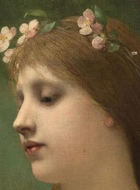 列斐伏尔花环女孩名画北欧装饰画客厅轻奢玄关壁画酒店走廊挂画