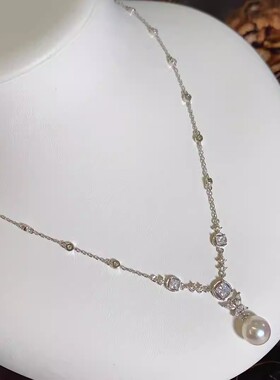 纯银爆款蝴蝶珍珠项链女锁骨链小众气质轻奢高级送女友情人节礼物