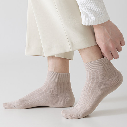 袜子男短袜春夏季纯棉防臭7a抗菌双针薄款吸汗透气全棉青少年短筒 - 图3