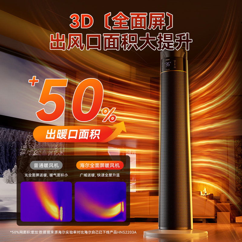 海尔暖风机家用取暖器石墨烯电暖器气节能小太阳2025新款冬季神器