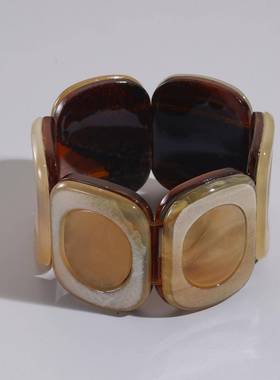 leopard print 方形acrylic bracelet  几何affordable luxury 高