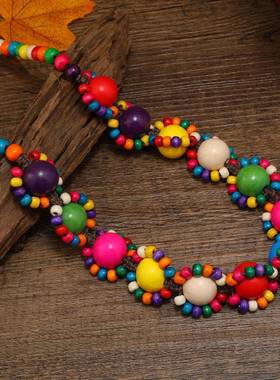 fashion personality 木质串珠necklace Bohemia ethnic style 纯