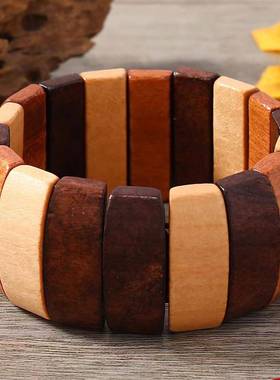 ethnic style 椰壳纯手工天然木质木片brlet Bohemia 木片brlet