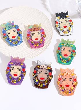 新款affordable luxury personality 串珠necklace acrylic 胸针