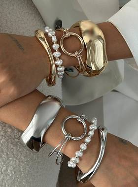 accessories minimalist 几何alloy bracelet suit irregular 线