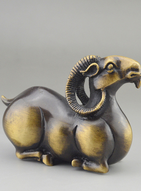 纯铜卧羊镇纸装饰摆件