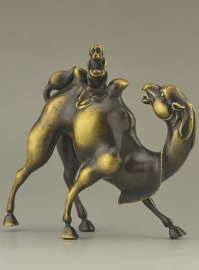 马上封侯全铜生肖猴招财桌面装饰