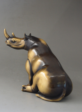 仿古风纯铜招财书桌镇宅工艺品