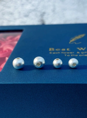 足银990古法银5MM转运珠diy手工串珠饰品隔珠磨砂银珠